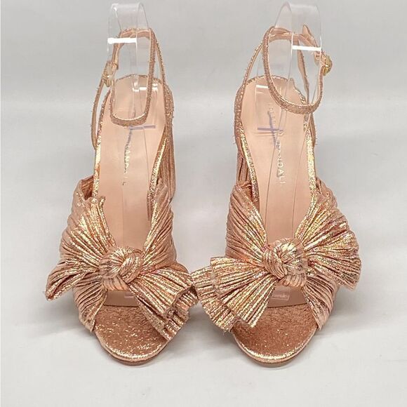 Loeffler Randall  Camellia Rose Pleated Bow Heel Sandals size 7 - Picture 5 of 13